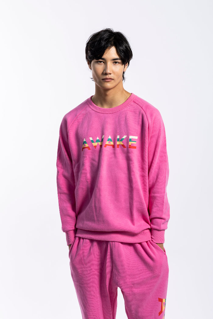 AWAKE LOGO SWEAT TOPS / MEN - PINK – AWAKE Official Web